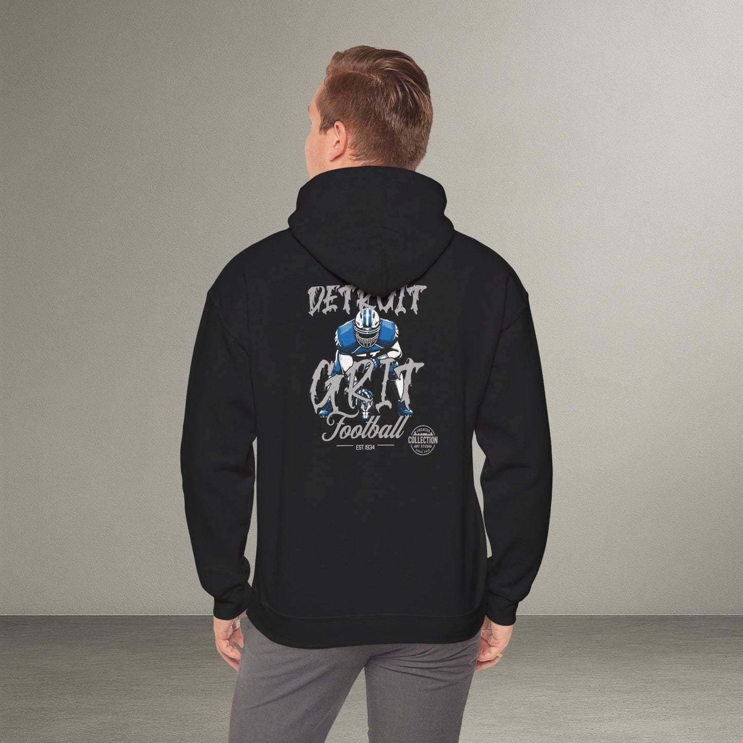 Detroit Grit Football Hoodie, Sporty Sweatshirt, Unisex Hoodie, Comfortable Athletic Apparel, Gifts for Fans