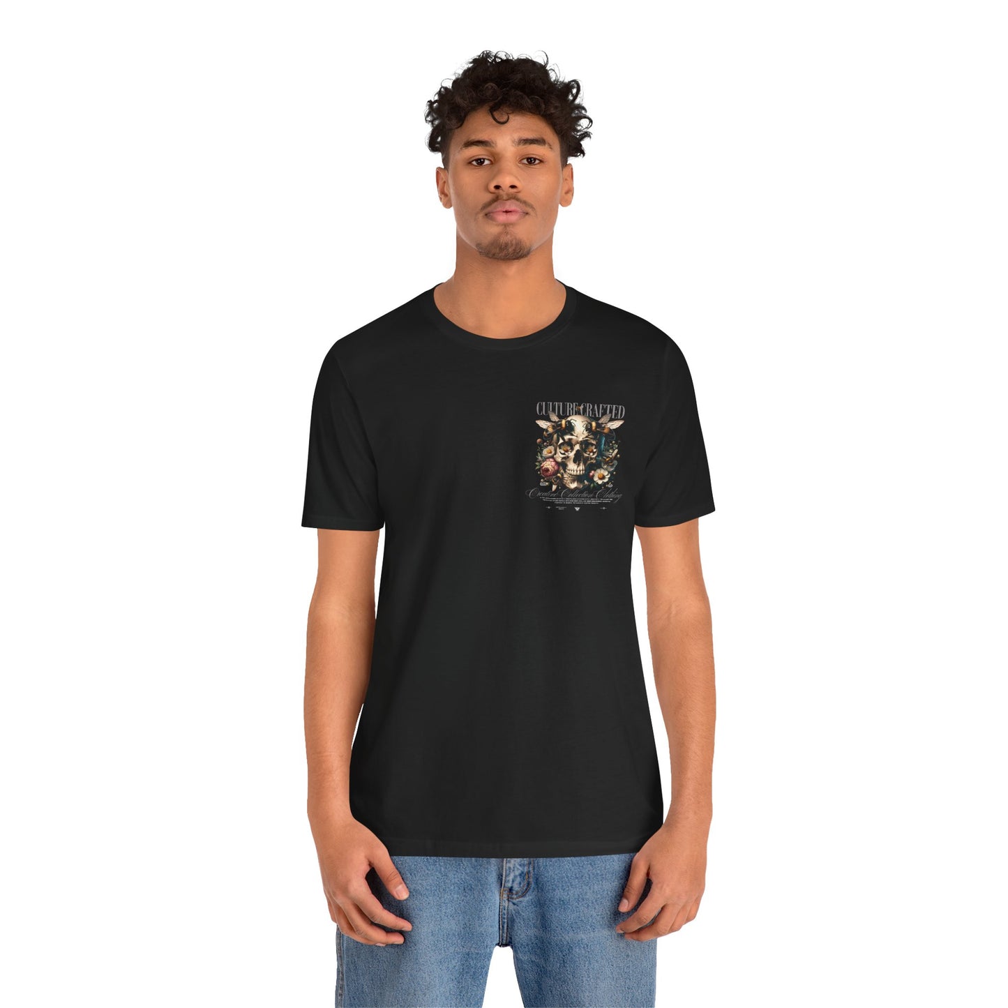 Culture Crafted Unisex Tee, Vintage Floral Skull Shirt, Artistic Graphic T-Shirt, Cool Gift for Art Lovers, Trendy Summer Apparel