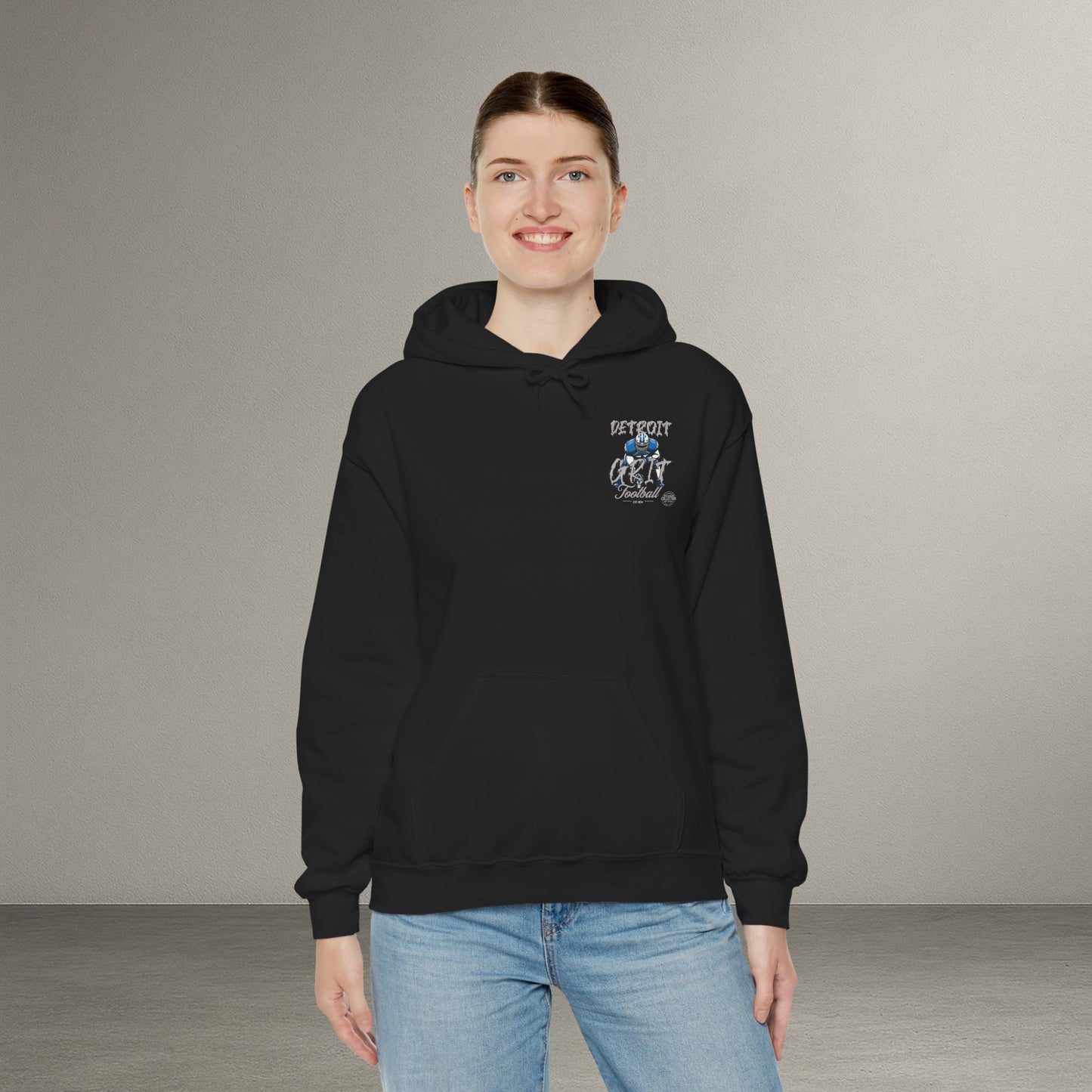 Detroit Grit Football Hoodie, Sporty Sweatshirt, Unisex Hoodie, Comfortable Athletic Apparel, Gifts for Fans