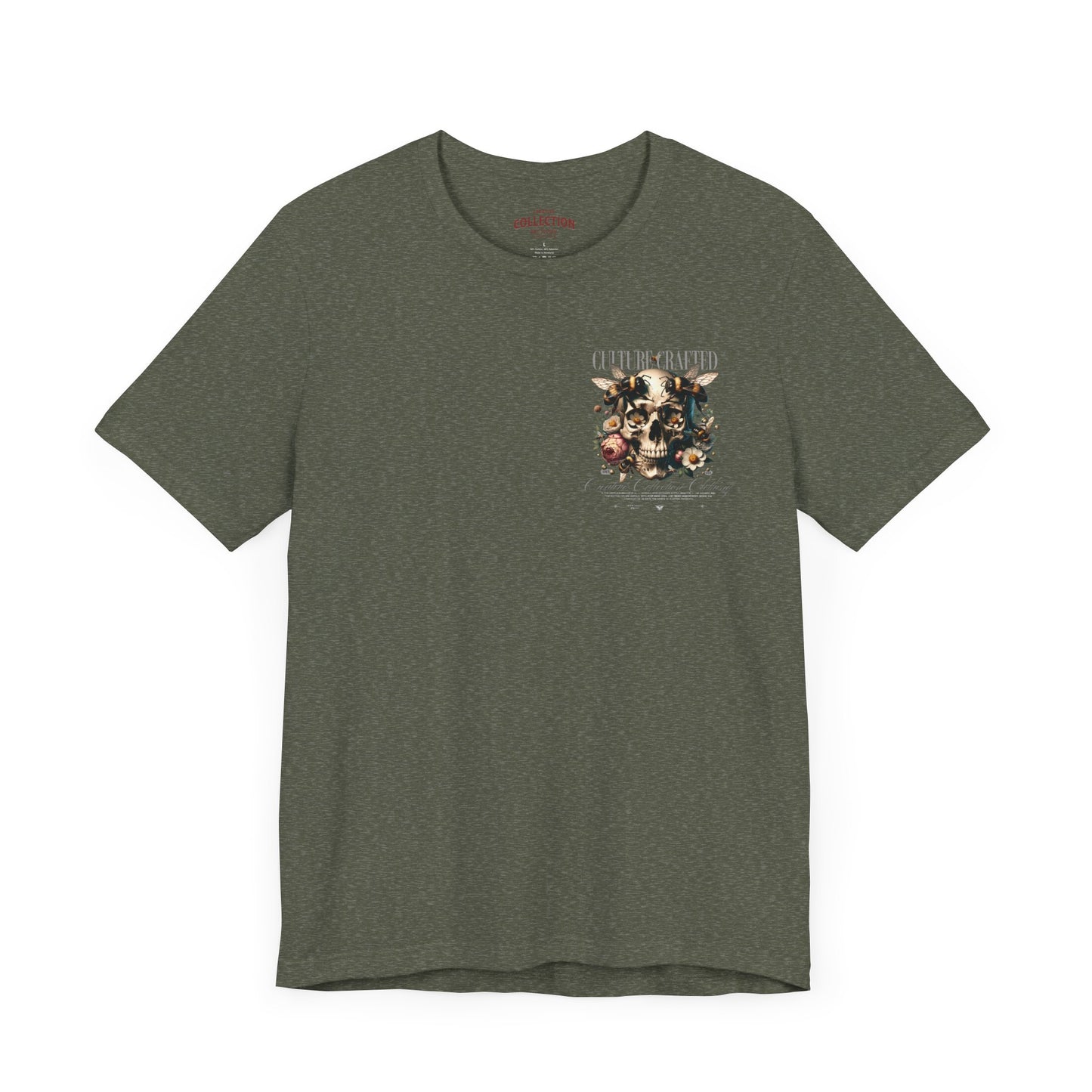 Culture Crafted Unisex Tee, Vintage Floral Skull Shirt, Artistic Graphic T-Shirt, Cool Gift for Art Lovers, Trendy Summer Apparel