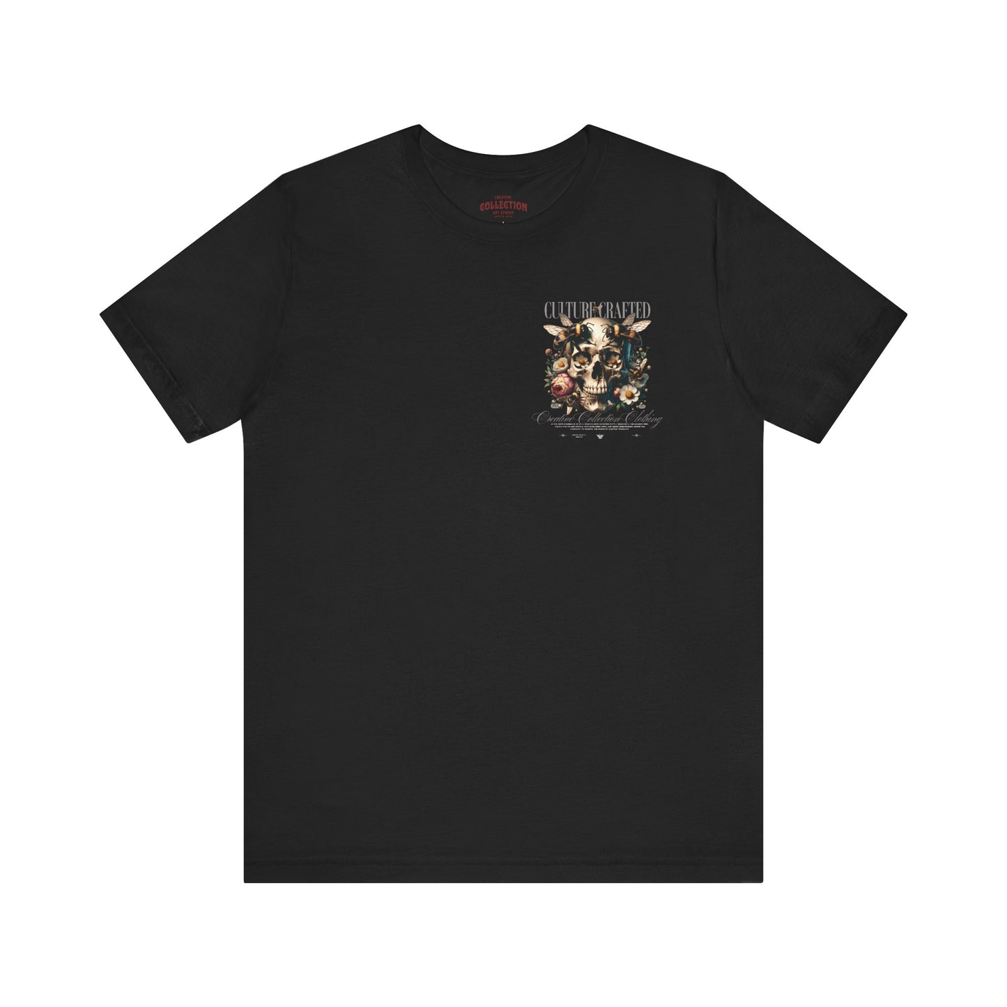 Culture Crafted Unisex Tee, Vintage Floral Skull Shirt, Artistic Graphic T-Shirt, Cool Gift for Art Lovers, Trendy Summer Apparel