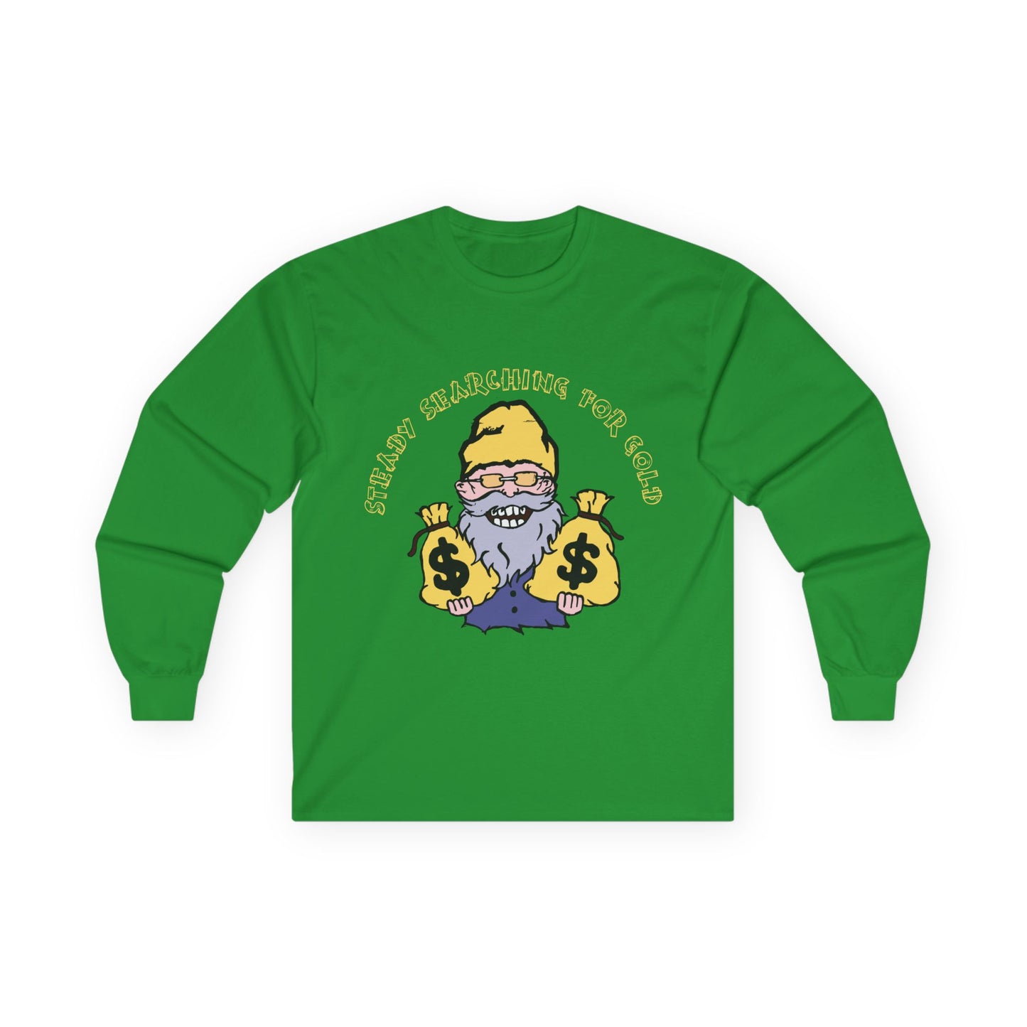 steady searching Long Sleeve Tee, Perfect for Treasure Hunters, Unique Gift for Geologists, Birthday Gift, Funny Shirt