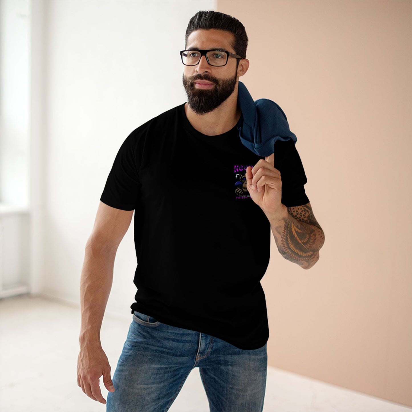 Stay Trippy Tee: Unleash Your Inner Ape, grape 5,aqua 8, Cool Casual Wear, Unisex Vintage Tee, Unique Gift for Creatives
