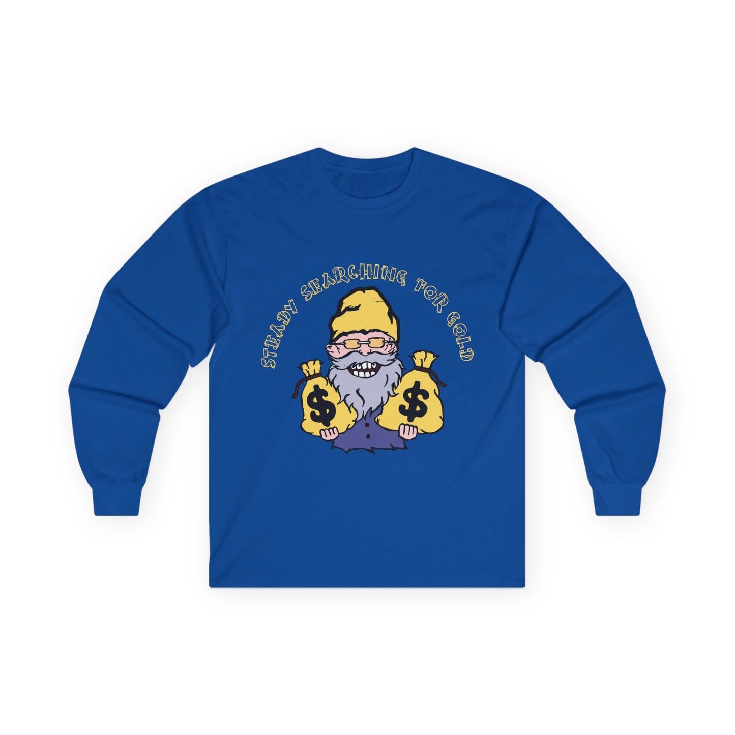 steady searching Long Sleeve Tee, Perfect for Treasure Hunters, Unique Gift for Geologists, Birthday Gift, Funny Shirt
