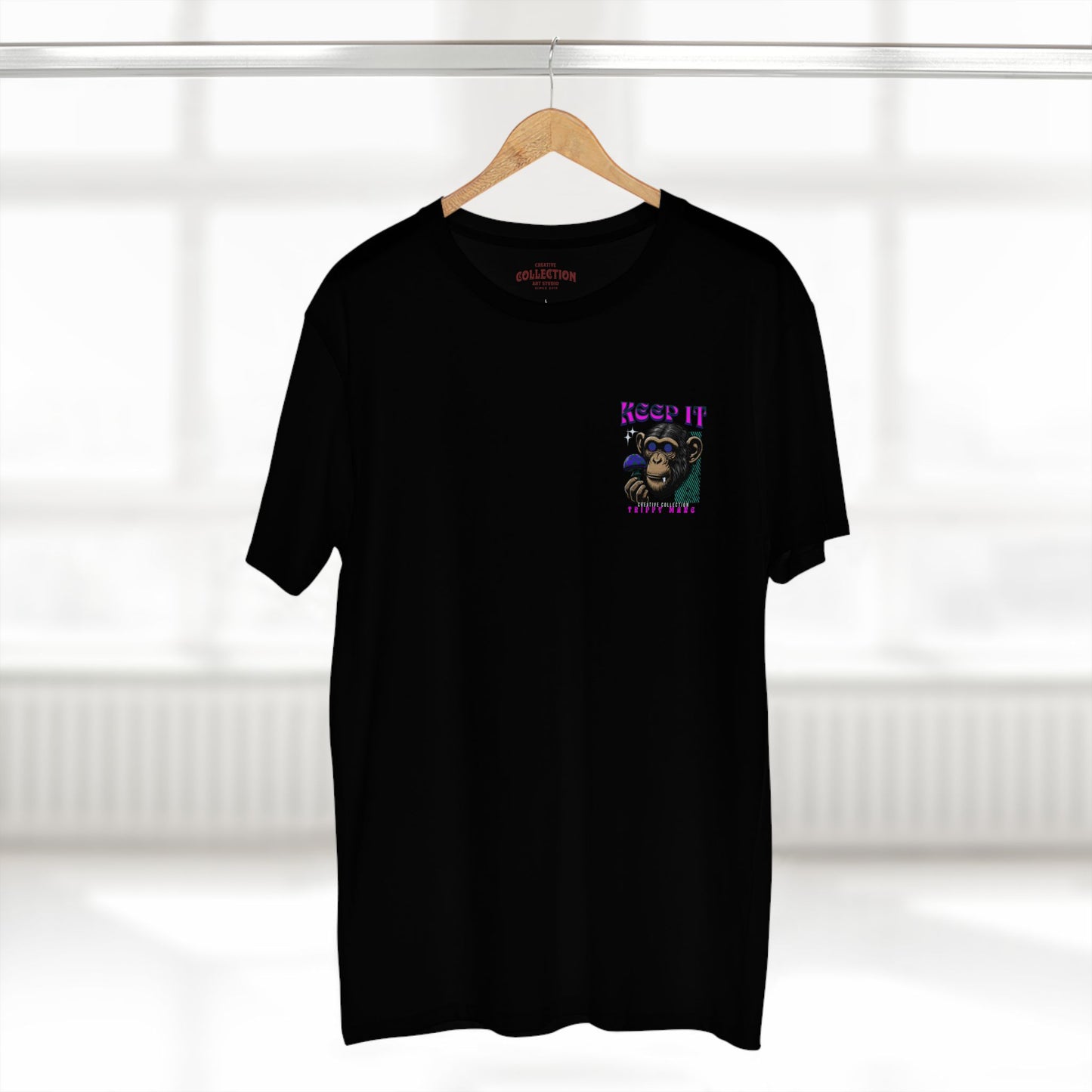Stay Trippy Tee: Unleash Your Inner Ape, grape 5,aqua 8, Cool Casual Wear, Unisex Vintage Tee, Unique Gift for Creatives