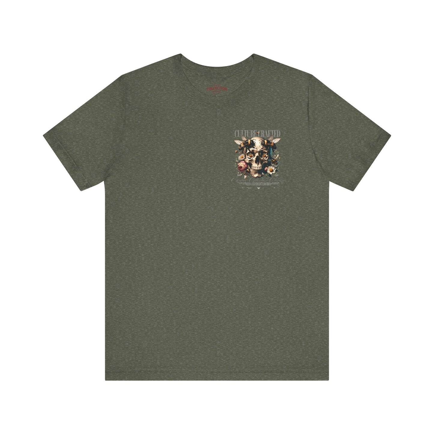 Culture Crafted Unisex Tee, Vintage Floral Skull Shirt, Artistic Graphic T-Shirt, Cool Gift for Art Lovers, Trendy Summer Apparel