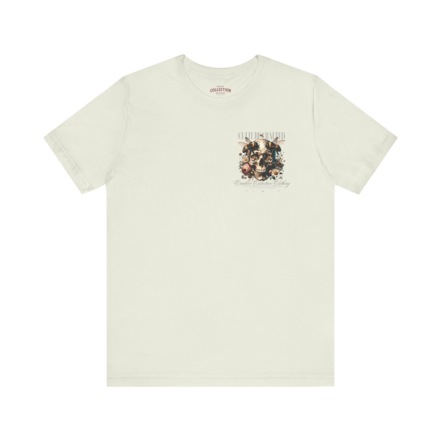 Culture Crafted Unisex Tee, Vintage Floral Skull Shirt, Artistic Graphic T-Shirt, Cool Gift for Art Lovers, Trendy Summer Apparel