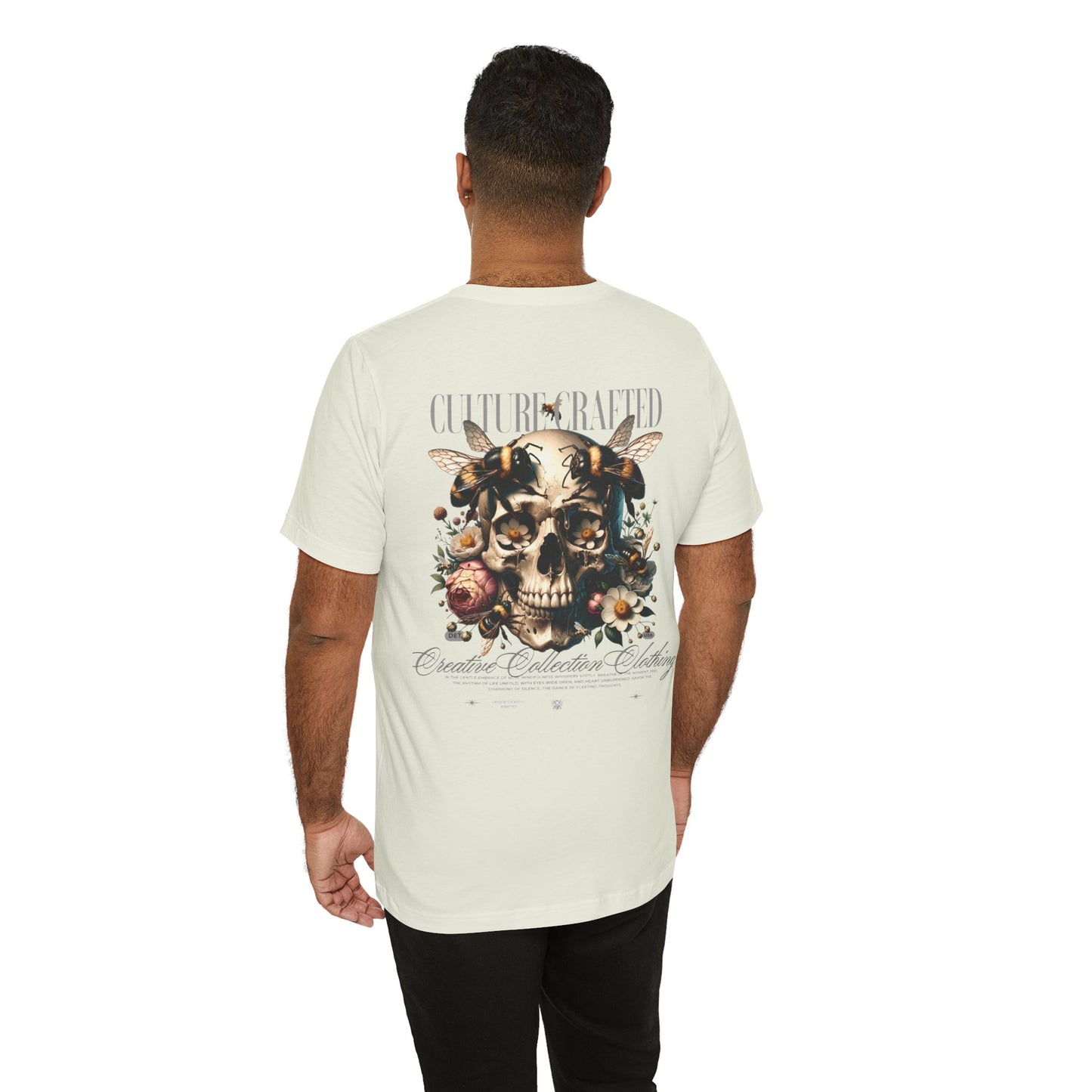 Culture Crafted Unisex Tee, Vintage Floral Skull Shirt, Artistic Graphic T-Shirt, Cool Gift for Art Lovers, Trendy Summer Apparel