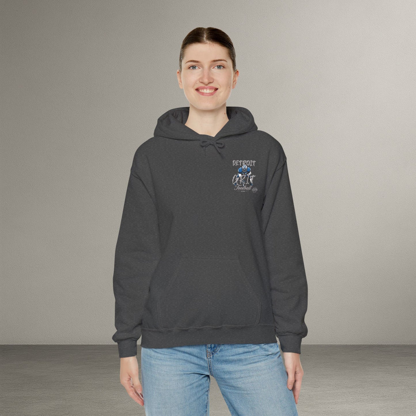 Detroit Grit Football Hoodie, Sporty Sweatshirt, Unisex Hoodie, Comfortable Athletic Apparel, Gifts for Fans