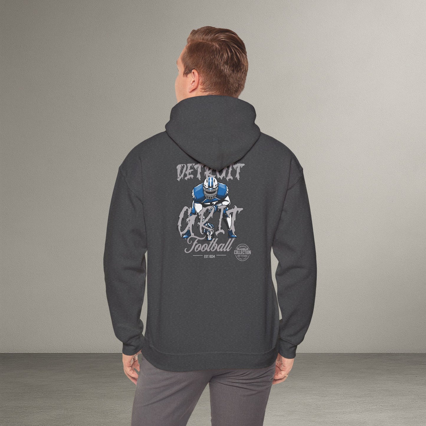 Detroit Grit Football Hoodie, Sporty Sweatshirt, Unisex Hoodie, Comfortable Athletic Apparel, Gifts for Fans