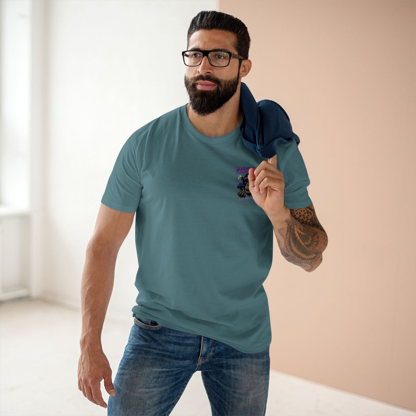 Stay Trippy Tee: Unleash Your Inner Ape, grape 5,aqua 8, Cool Casual Wear, Unisex Vintage Tee, Unique Gift for Creatives