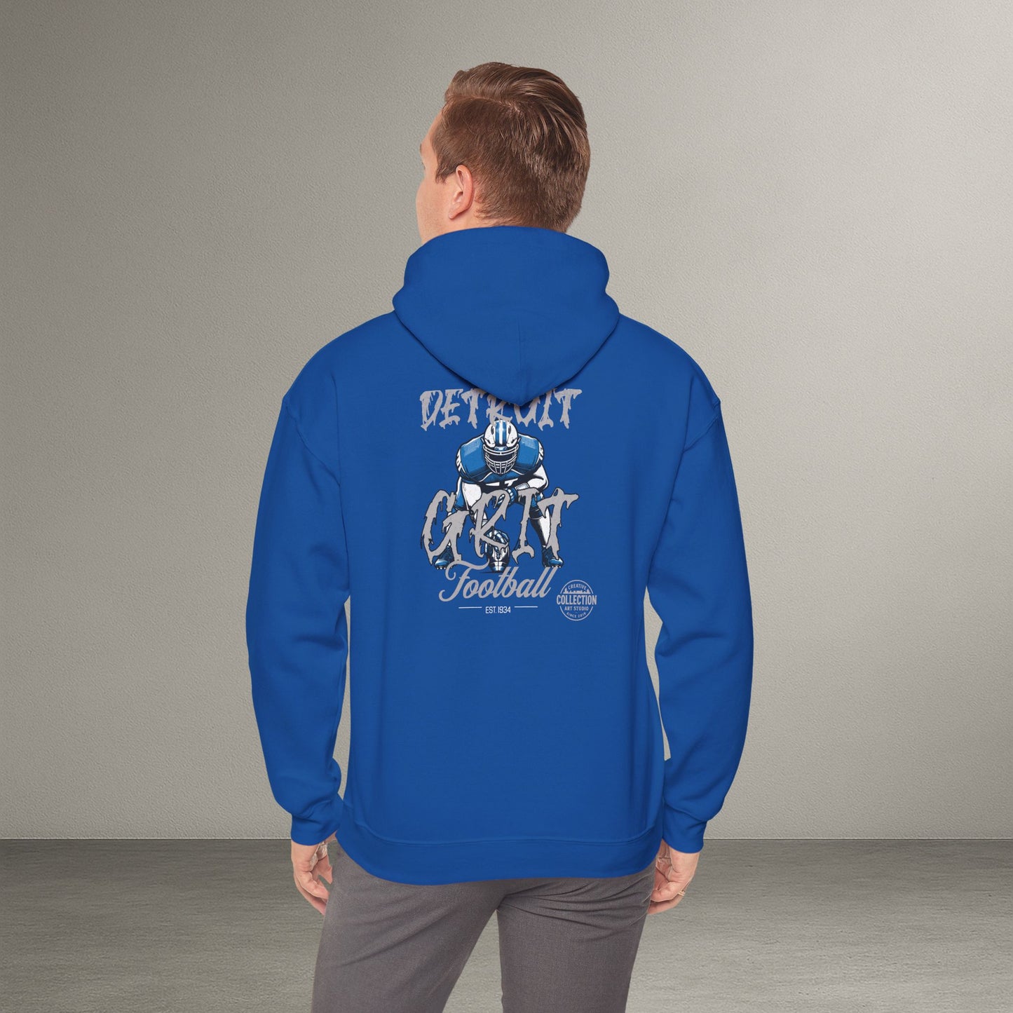 Detroit Grit Football Hoodie, Sporty Sweatshirt, Unisex Hoodie, Comfortable Athletic Apparel, Gifts for Fans