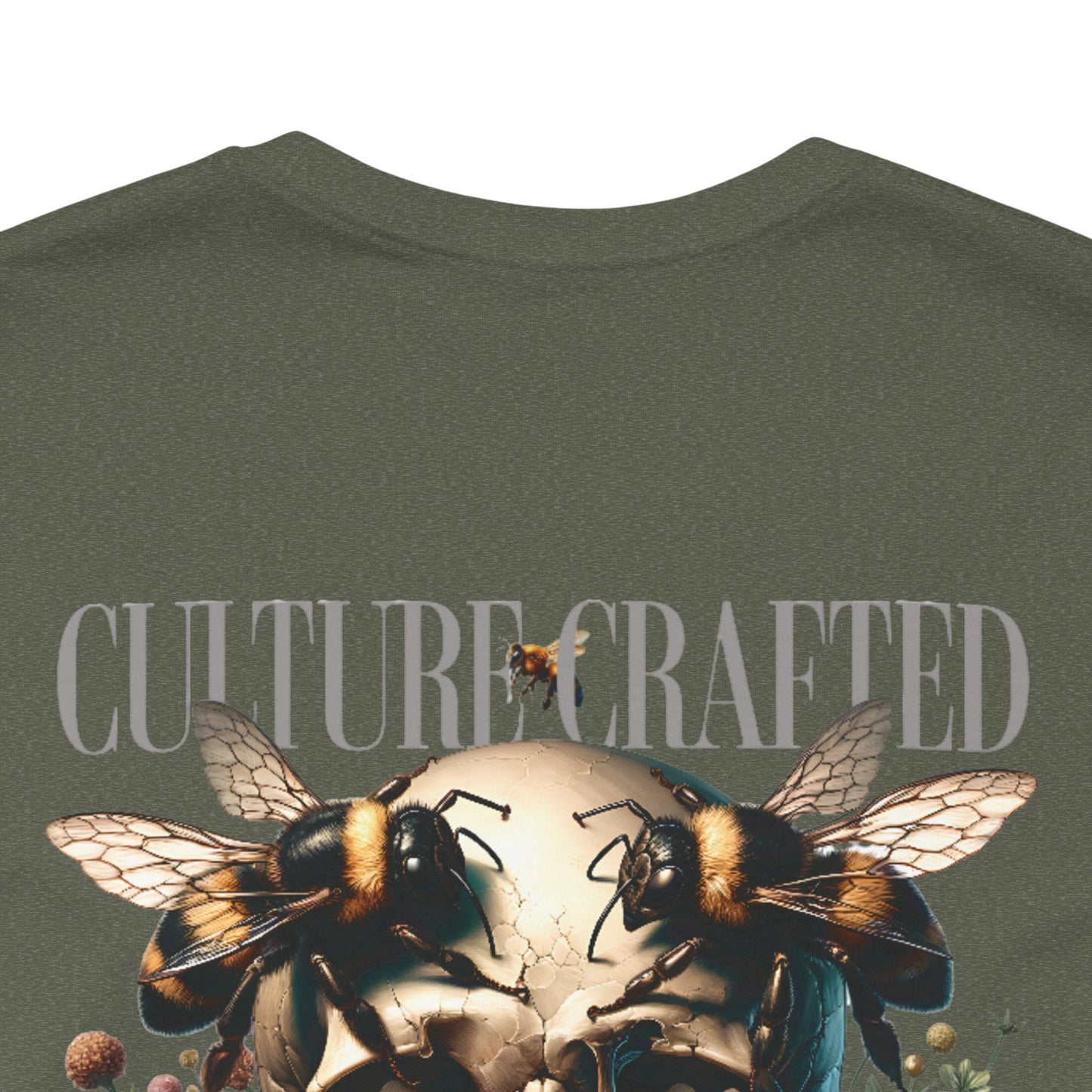 Culture Crafted Unisex Tee, Vintage Floral Skull Shirt, Artistic Graphic T-Shirt, Cool Gift for Art Lovers, Trendy Summer Apparel