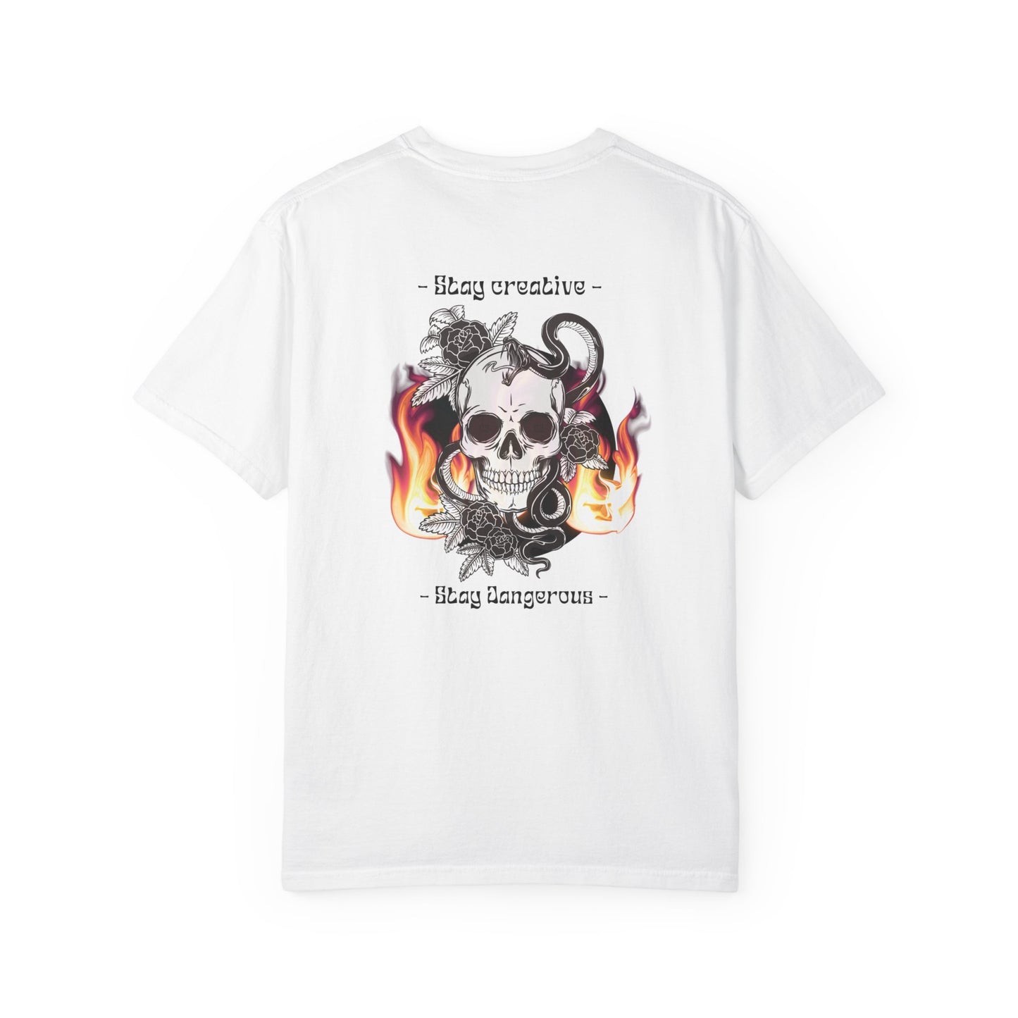 Stay Dangerous Skull Unisex T-shirt, Luxury Streetwear Tee, Urban Style Top, Edgy Graphic Shirt, Cool Shirt Gift