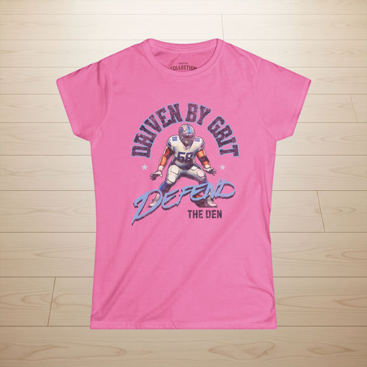 Ladies Defend the Den “Driven by Grit” O-Lineman Tee – Detroit Lions Inspired