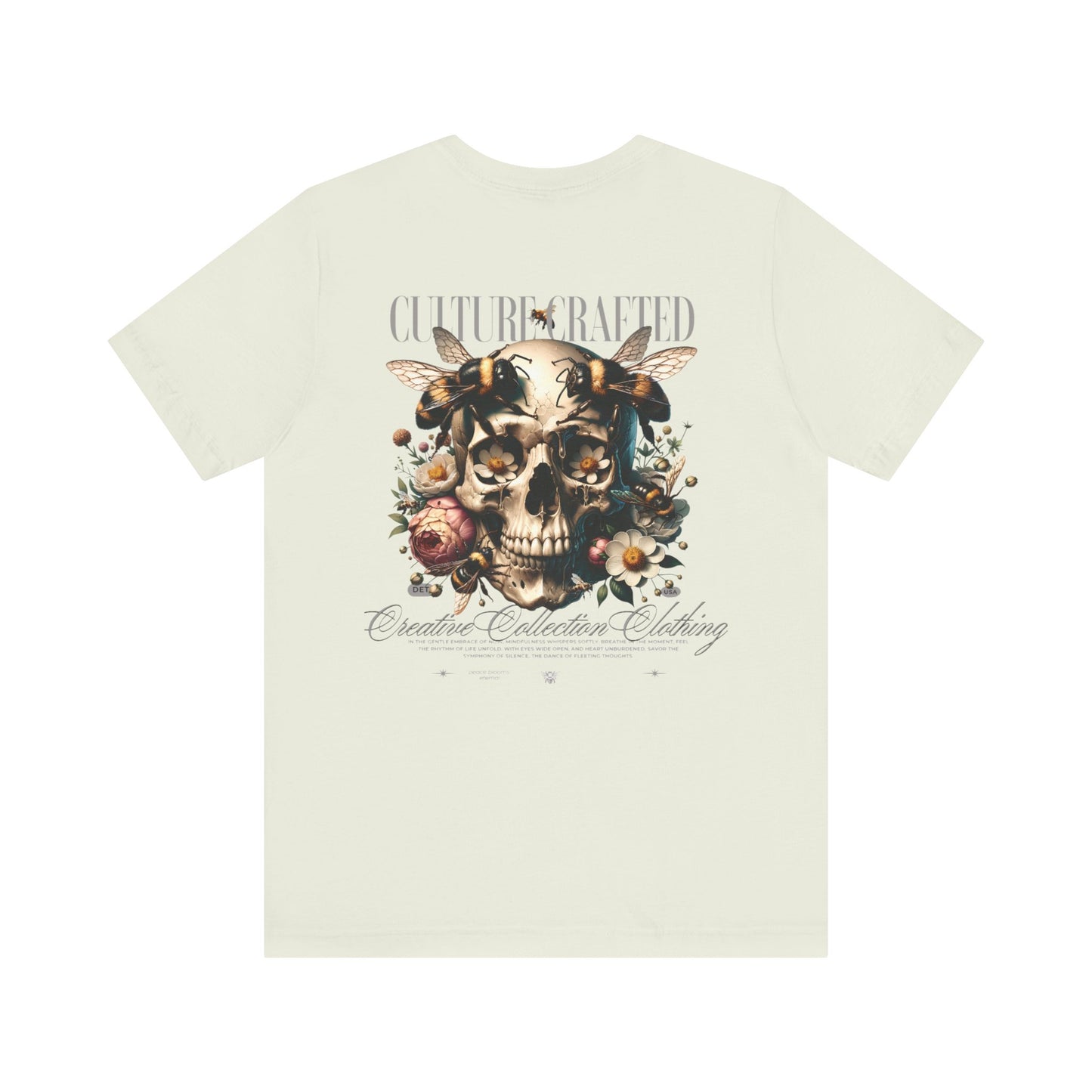 Culture Crafted Unisex Tee, Vintage Floral Skull Shirt, Artistic Graphic T-Shirt, Cool Gift for Art Lovers, Trendy Summer Apparel