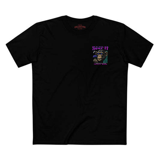 Stay Trippy Tee: Unleash Your Inner Ape, grape 5,aqua 8, Cool Casual Wear, Unisex Vintage Tee, Unique Gift for Creatives