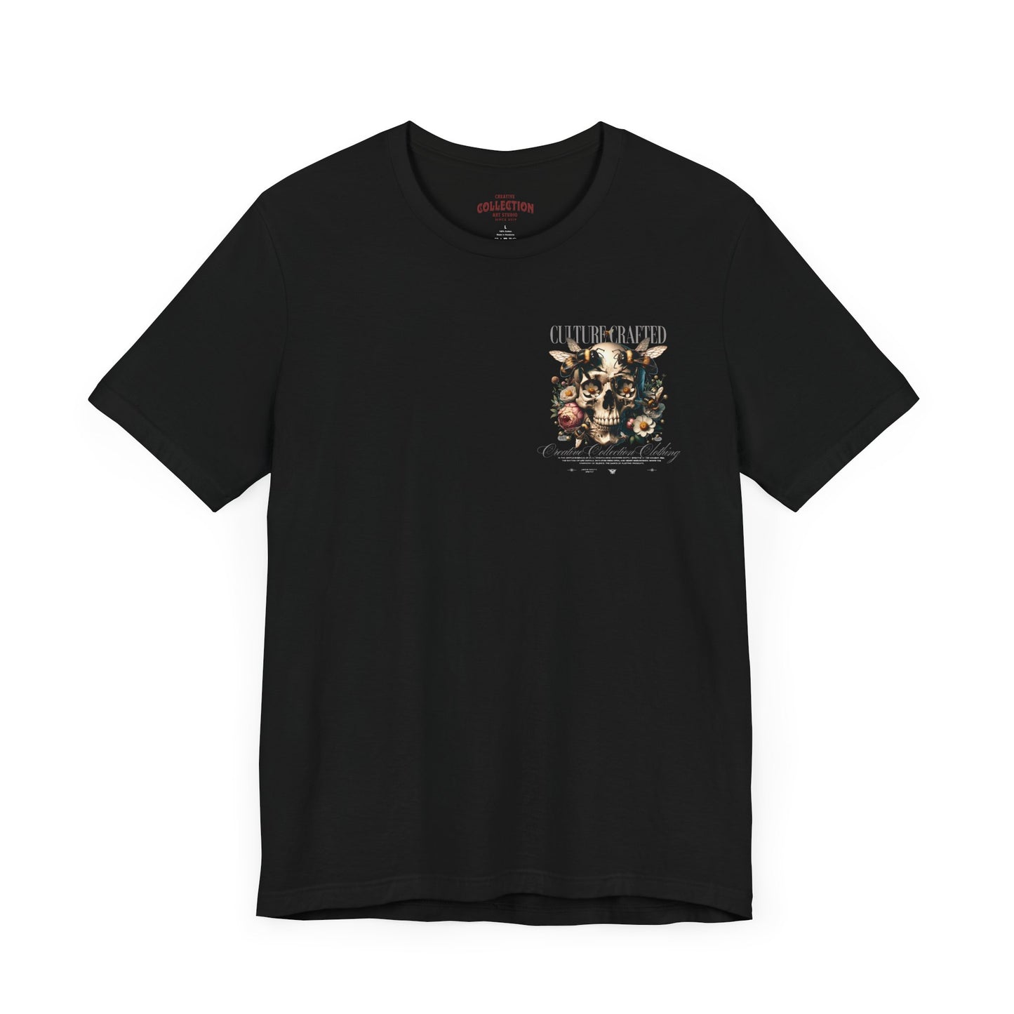 Culture Crafted Unisex Tee, Vintage Floral Skull Shirt, Artistic Graphic T-Shirt, Cool Gift for Art Lovers, Trendy Summer Apparel